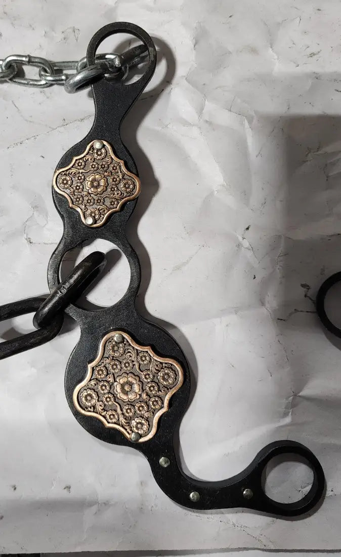 Petska Ported Chain Gag Bit - 7’’ Shank Ported Chain / Floral Copper Diamond Bit