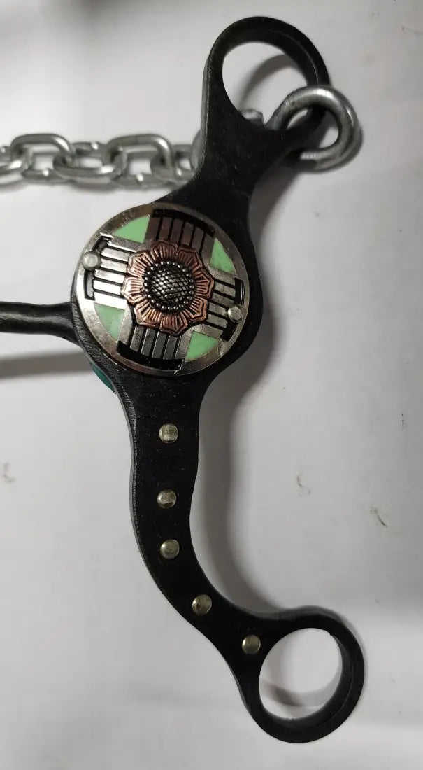 Petska Round Mullen Bit - 6’’ Shank Round Mullen / Aztec Turquoise Bit