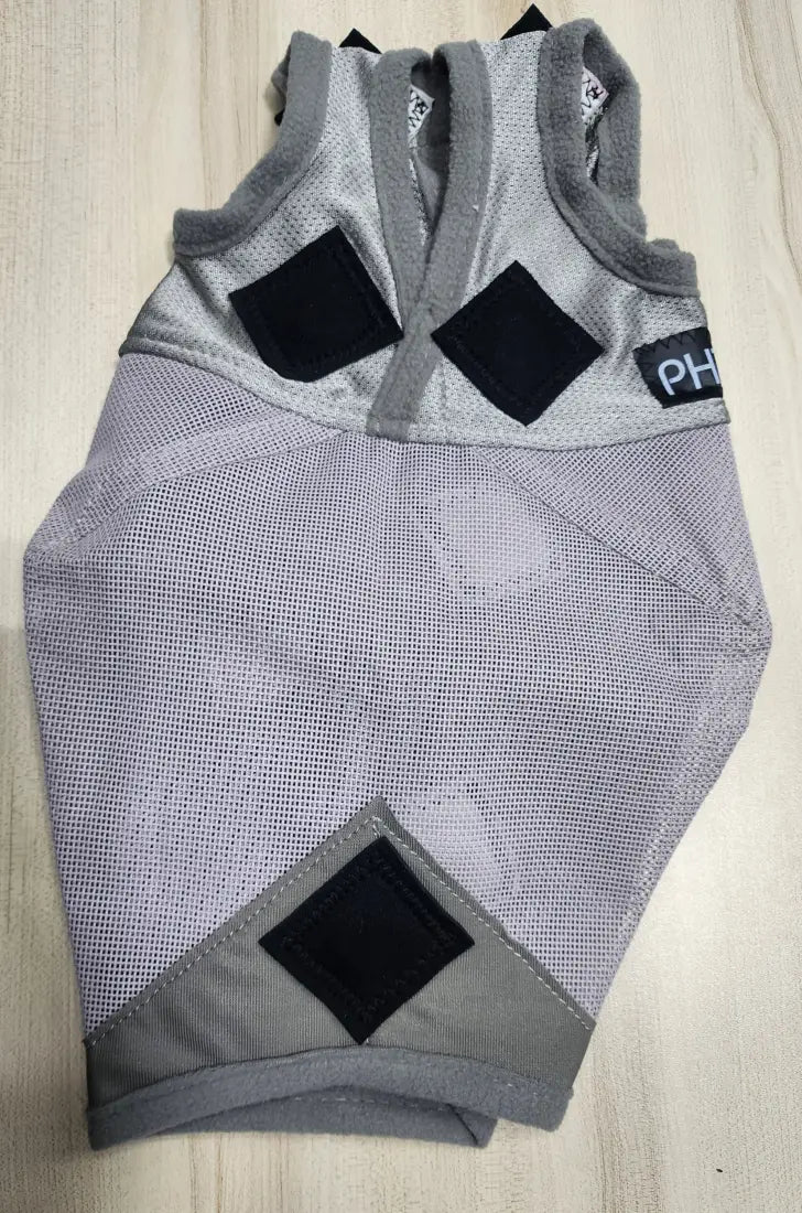 PHT MagnaCu Fly Mask Small / Grey Mask with Black Ribbon Squares Horse Therapy