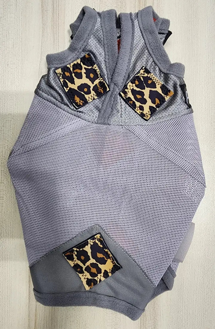 PHT MagnaCu Fly Mask Small / Grey Mask with Leopard Squares Horse Therapy