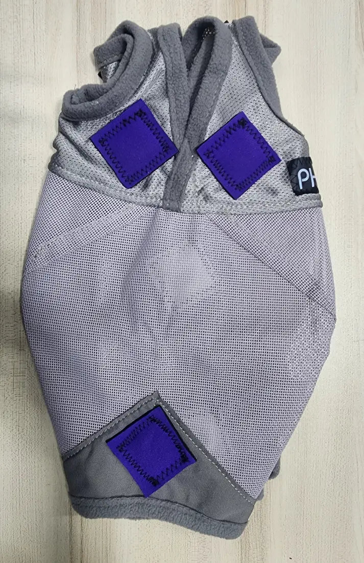 PHT MagnaCu Fly Mask Small / Grey Mask with Purple Squares Horse Therapy