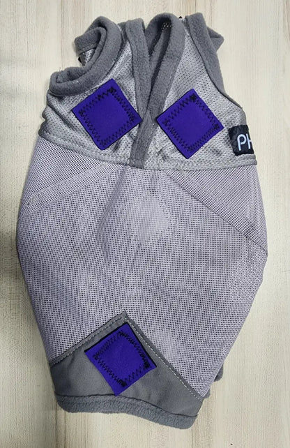 PHT MagnaCu Fly Mask Small / Grey Mask with Purple Squares Horse Therapy