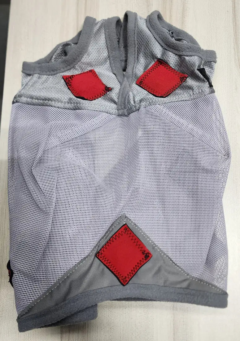 PHT MagnaCu Fly Mask Small / Grey Mask with Red Squares Horse Therapy