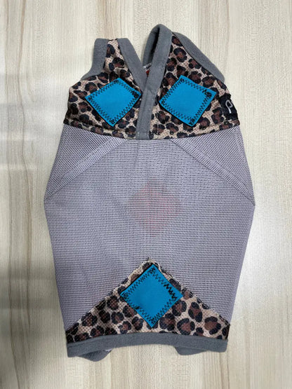 PHT MagnaCu Fly Mask Standard Horse / Leopard Mask with Turquoise Squares Horse Therapy