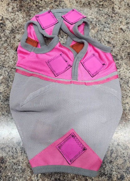 PHT MagnaCu Fly Mask Standard Horse / Pink Mask with Pink Squares Horse Therapy