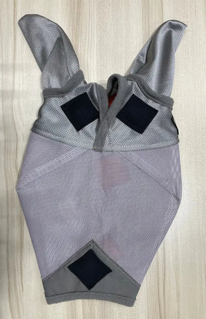 PHT MagnaCu Fly Mask with Ears Small / Grey with Black Squares Horse Therapy
