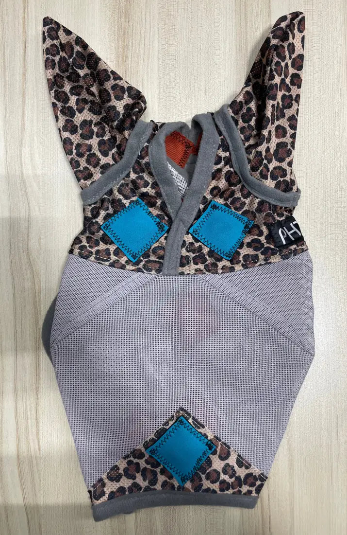 PHT MagnaCu Fly Mask with Ears Small / Leopard with Turquoise Squares Horse Therapy