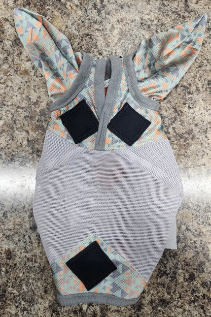 PHT MagnaCu Fly Mask with Ears Small / Sage with Black Squares Horse Therapy