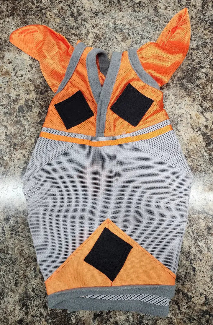 PHT MagnaCu Fly Mask with Ears Standard Horse / Orange with Black Squares Horse Therapy