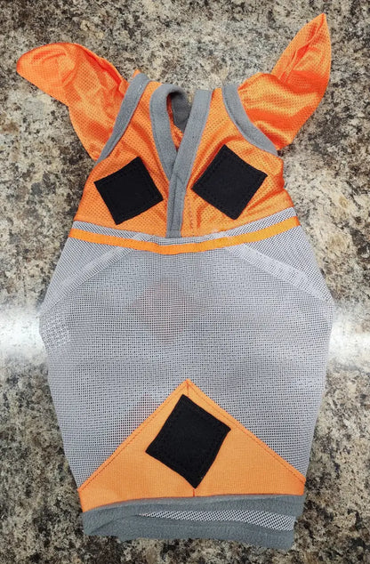 PHT MagnaCu Fly Mask with Ears Standard Horse / Orange with Black Squares Horse Therapy