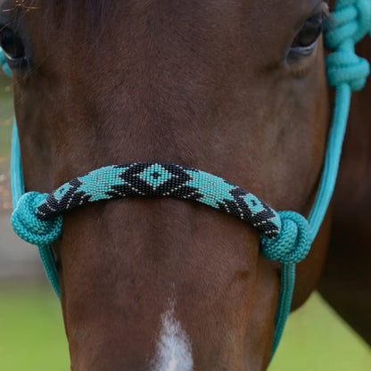 Professional’s Choice Beaded Halter w/ Lead Aqua Halter