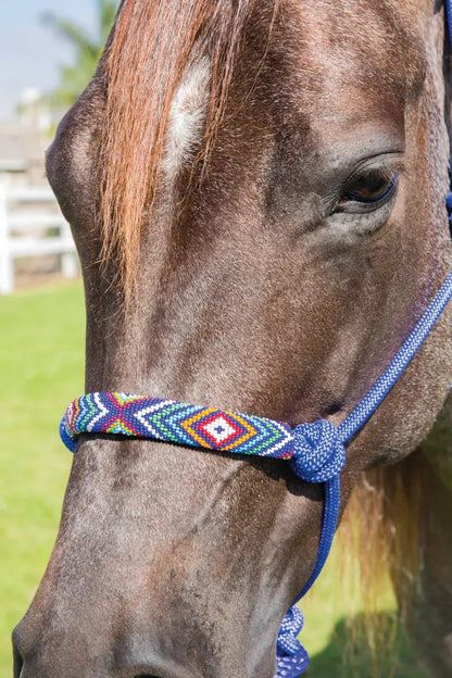 Professional’s Choice Beaded Halter w/ Lead Royal Blue Halter