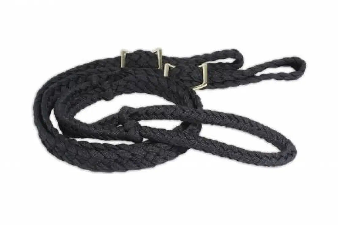 Professional’s Choice Braided Barrel Reins Black / 1’’ / 7.5’ Reins