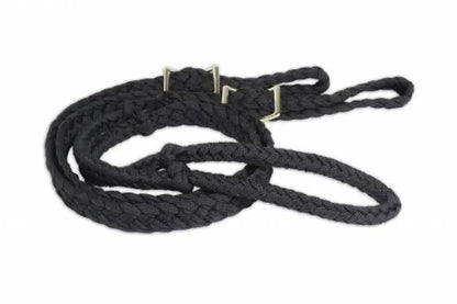 Professional’s Choice Braided Barrel Reins Black / 1’’ / 7.5’ Reins