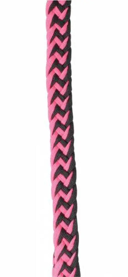 Professional’s Choice Braided Barrel Reins Pink/Black / 1’’ / 7.5’ Reins