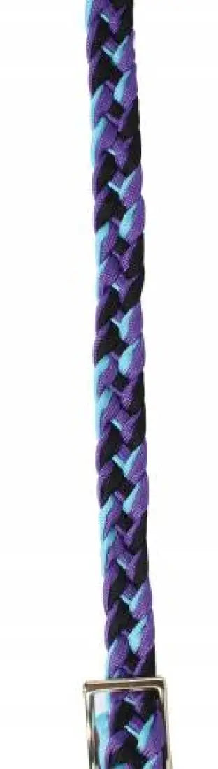 Professional’s Choice Braided Barrel Reins Purple/Turquoise / 1’’ / 7.5’ Reins