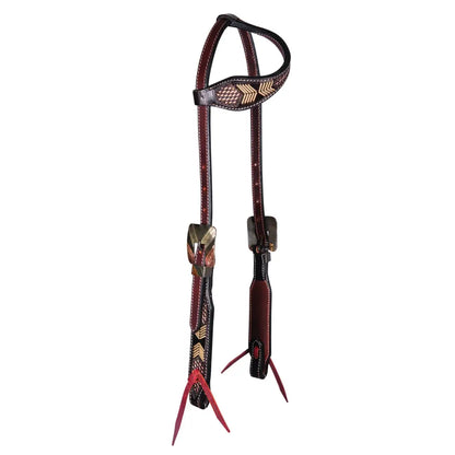 Professional’s Choice Chocolate Arrowhead Tack Set One Ear Headstall Tack Set