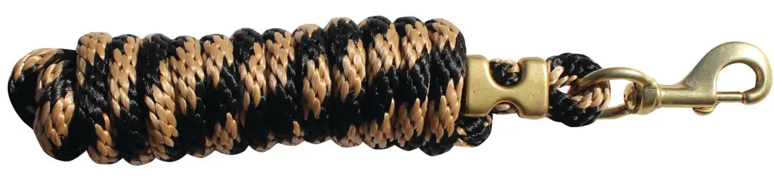 Professional’s Choice Poly Lead Rope 10’ Black/Tan Halter