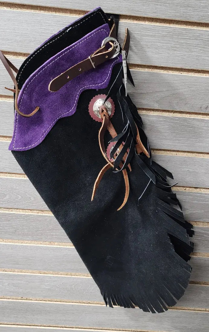 Richland Yellowstone Suede Kids Chaps/Chinks Medium / Black Suede/Purple Suede Chaps/Chinks