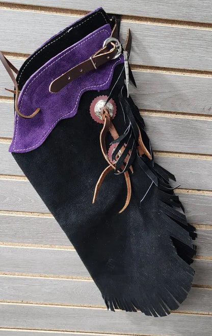 Richland Yellowstone Suede Kids Chaps/Chinks Medium / Black Suede/Purple Suede Chaps/Chinks