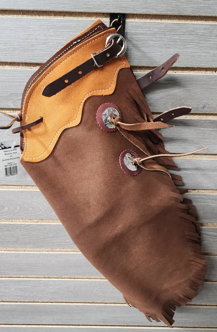 Richland Yellowstone Suede Kids Chaps/Chinks Medium / Brown Suede/Orange Suede Chaps/Chinks
