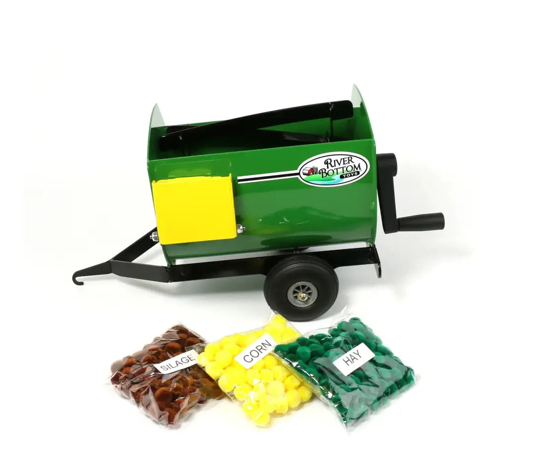 River Bottom - Lil’ Mix Feed Trailer (With 3 Bags of Feed) Green River Bottom Toys