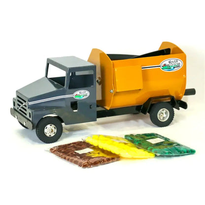 River Bottom - Lil’ Mix Feed Truck (With 3 Bags of Feed) Gray/ Yellow River Bottom Toys