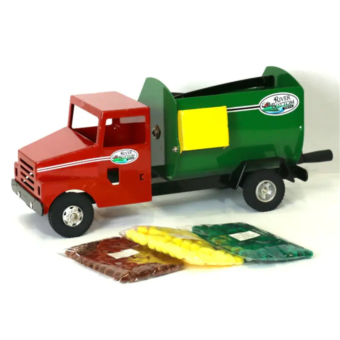 River Bottom - Lil’ Mix Feed Truck (With 3 Bags of Feed) Red/ Green River Bottom Toys