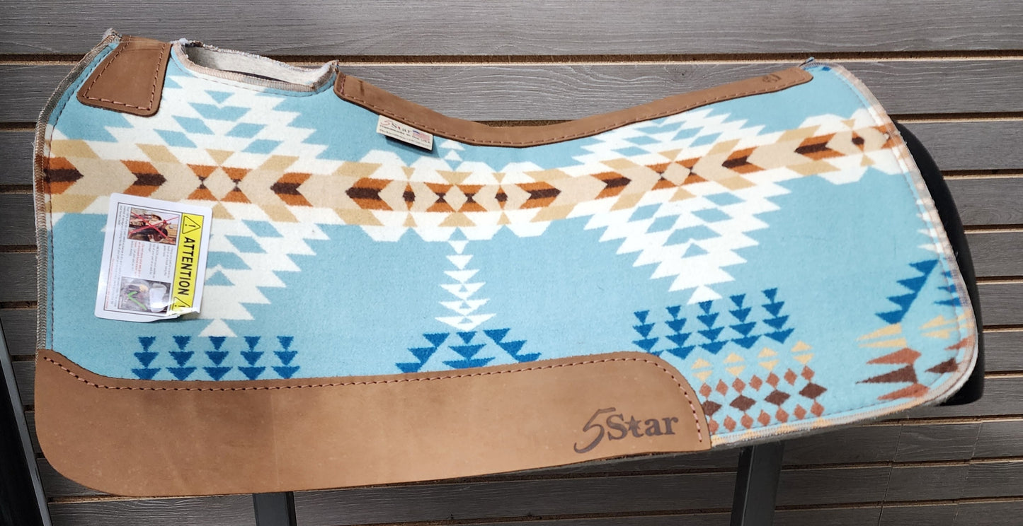 5 Star Rancho Arroyo Aqua Signature Top Saddle Pad (Made with Real Pendleton Fabric)