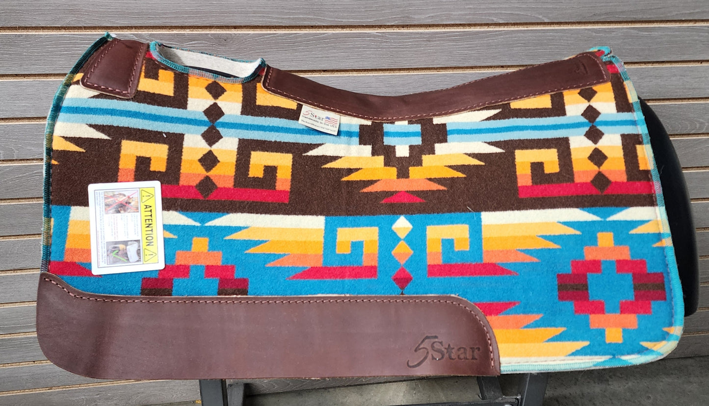 5 Star Rio Rancho Turquoise Signature Top Saddle Pad (Made with Real Pendleton Fabric)