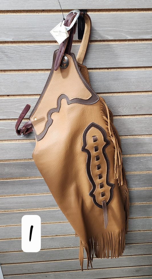 Rockin' Y Adult Two-Tone Leather Chinks (#1)