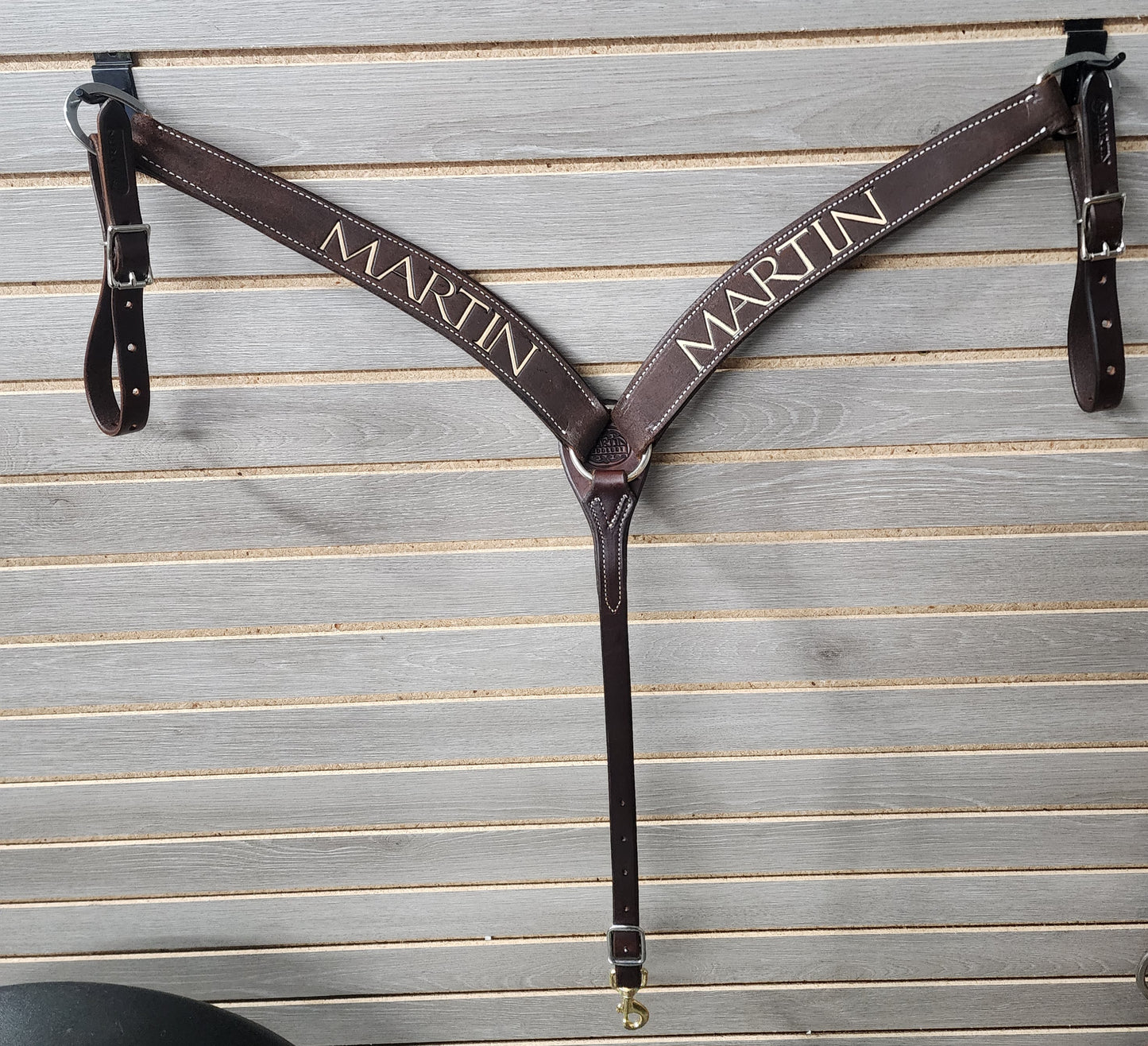Martin Breastcollar Chocolate Roughout Martin Logo - 1 ¾"