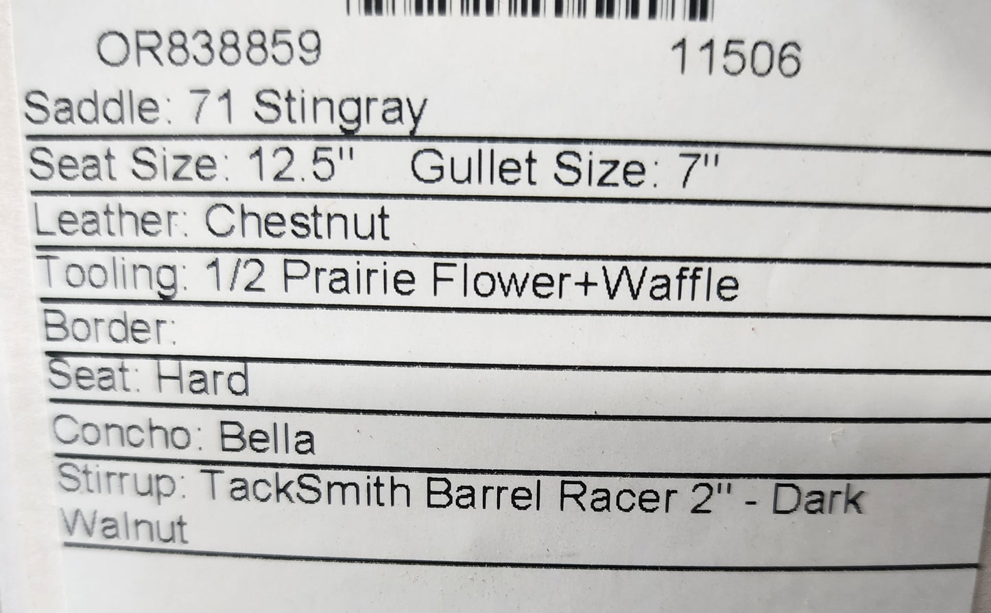 Martin Stingray 12.5" Barrel Saddle #11506