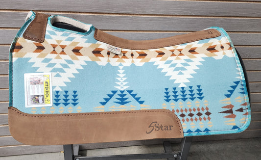 5 Star Rancho Arroyo Aqua Signature Top Saddle Pad (Made with Real Pendleton Fabric)