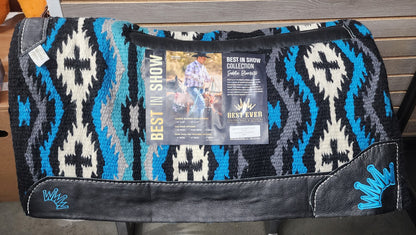 Best Ever Navajo Kush Base Saddle Pad - Las Cruces Black Turquoise (1" thick, 34"x36")