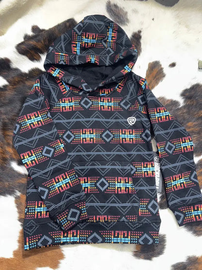 Rock & Roll Boy’s Aztec Fleece Hoodie XSmall / Navy/Gold/Burnt Orange/Maroon Boy’s Pullover