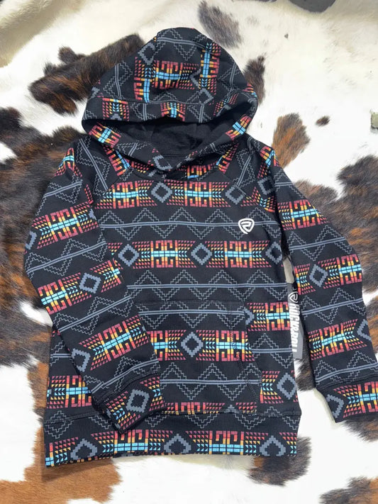 Rock & Roll Boy’s Aztec Fleece Hoodie XSmall / Navy/Gold/Burnt Orange/Maroon Boy’s Pullover