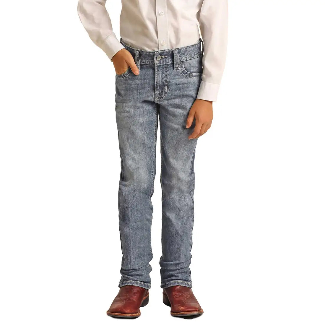 Rock & Roll Boy’s Ivory Thread Light Vin Jean Boy’s Bottoms