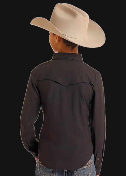 Rock & Roll Boy’s TEK Solid Western Shirt Boy’s Western