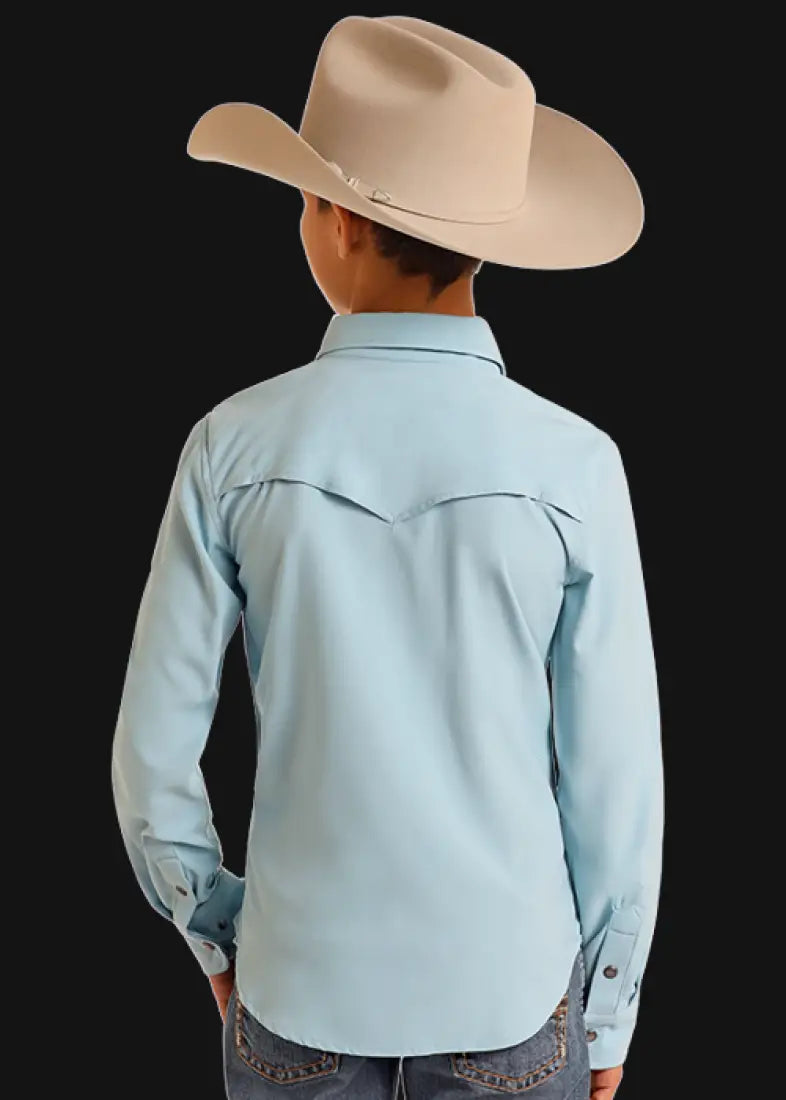 Rock & Roll Boy’s TEK Solid Western Shirt Boy’s Western