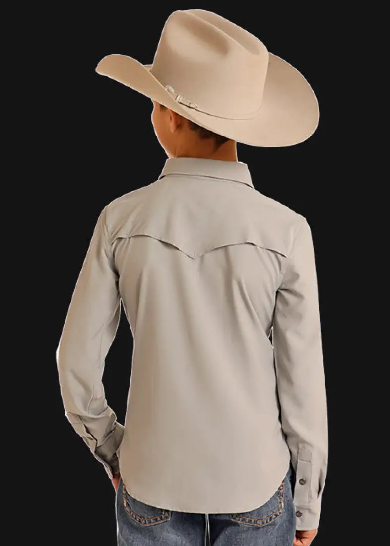 Rock & Roll Boy’s TEK Solid Western Shirt Boy’s Western