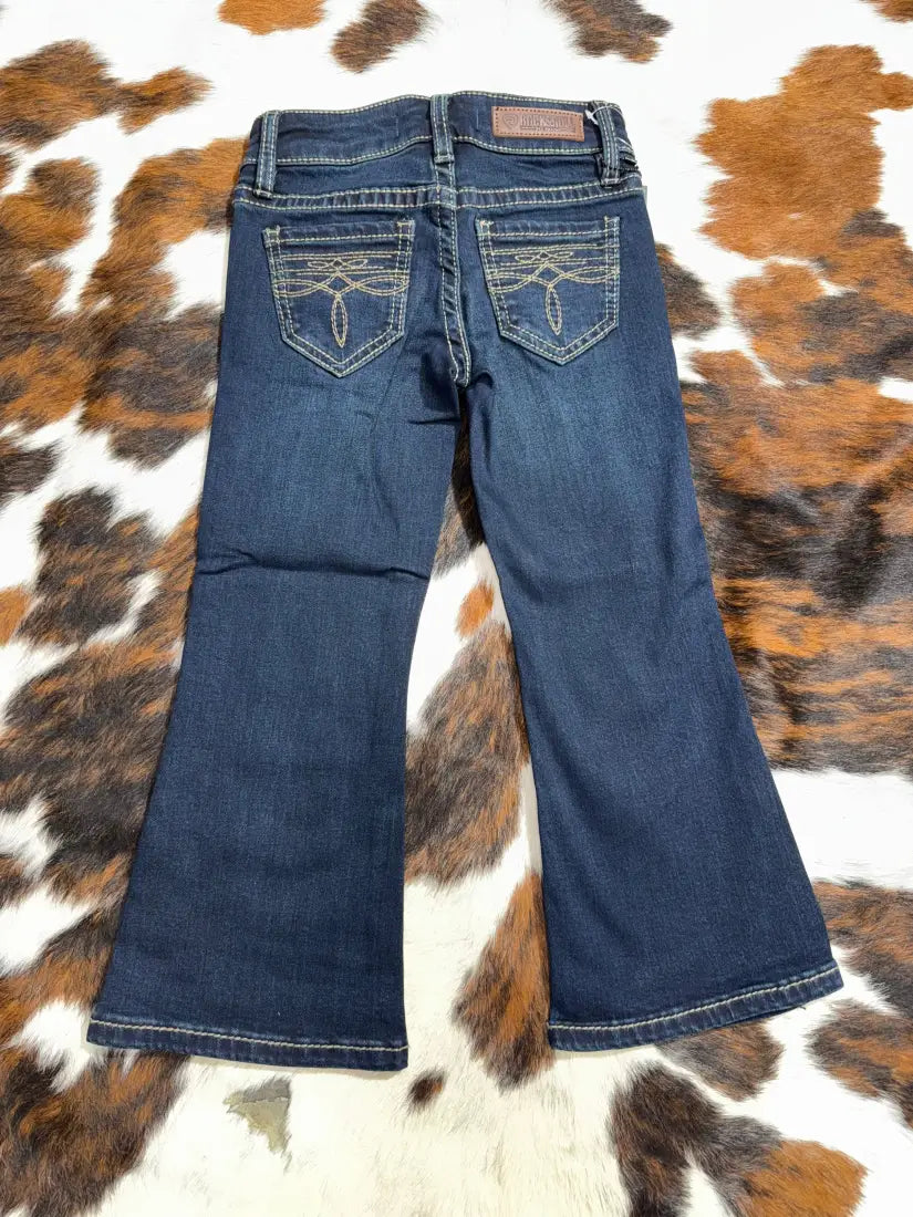 Rock & Roll Girl’s Dark Vintage Wash Boot Stitch Bootcut Jean Girl’s Bottoms