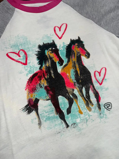 Rock & Roll Girl’s Horse Love T-Shirt Girl’s T-Shirt