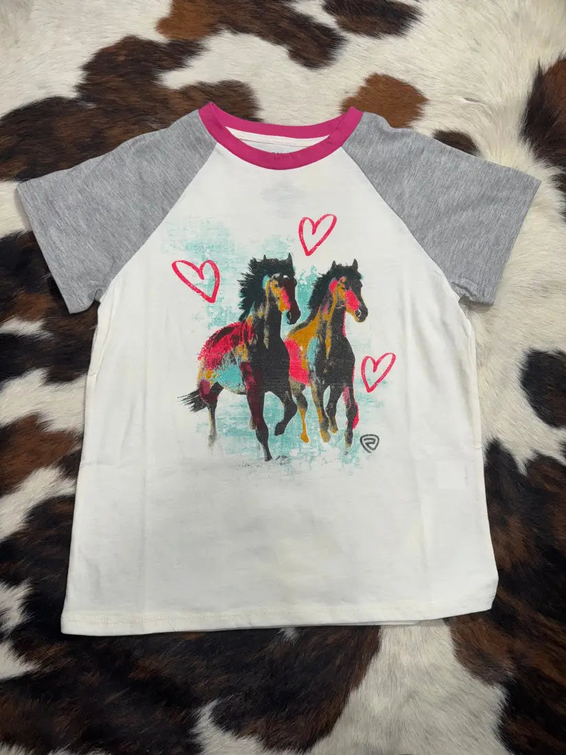 Rock & Roll Girl’s Horse Love T-Shirt XSmall Girl’s T-Shirt
