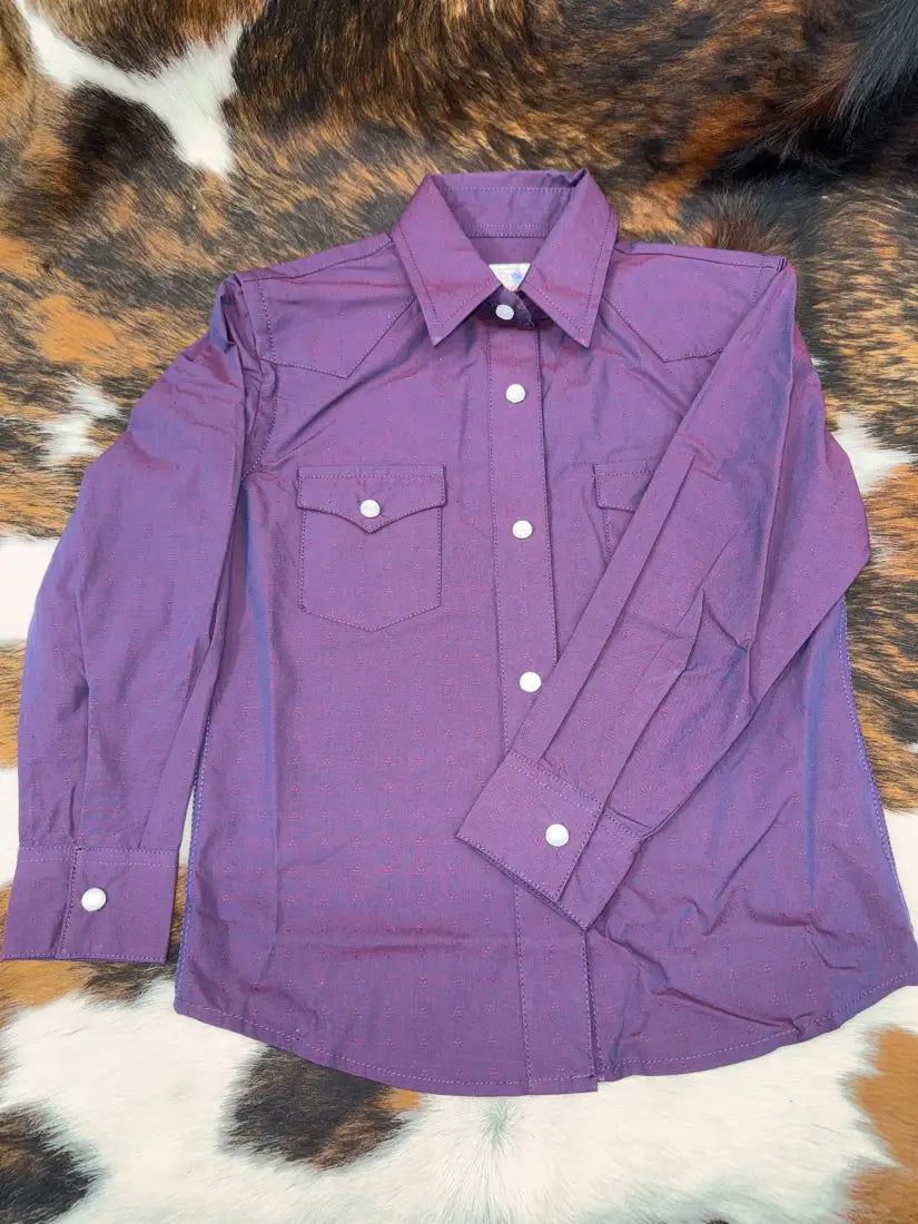 Rock & Roll Girl’s Iridescent Purple/Blue Western Shirt XSmall Girl’s Western