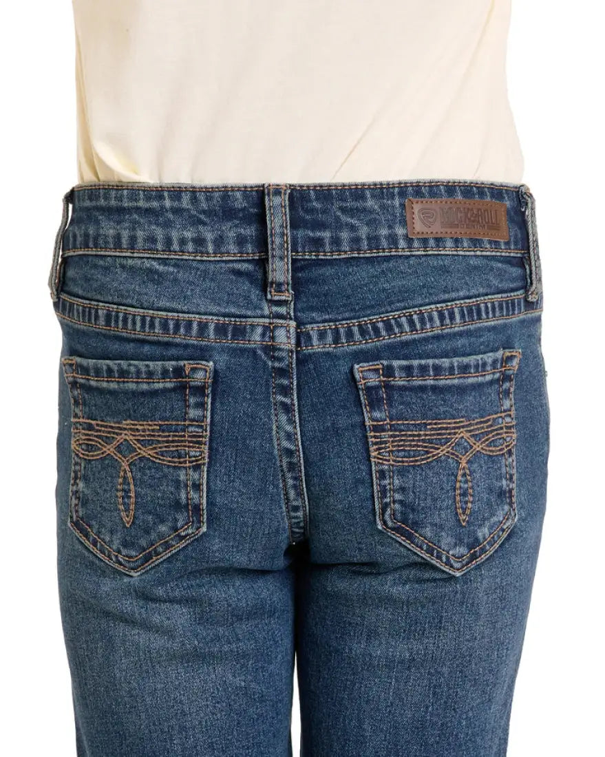 Rock & Roll Girl’s Medium Wash Boot Stitch Bootcut Jean Girl’s Bottoms