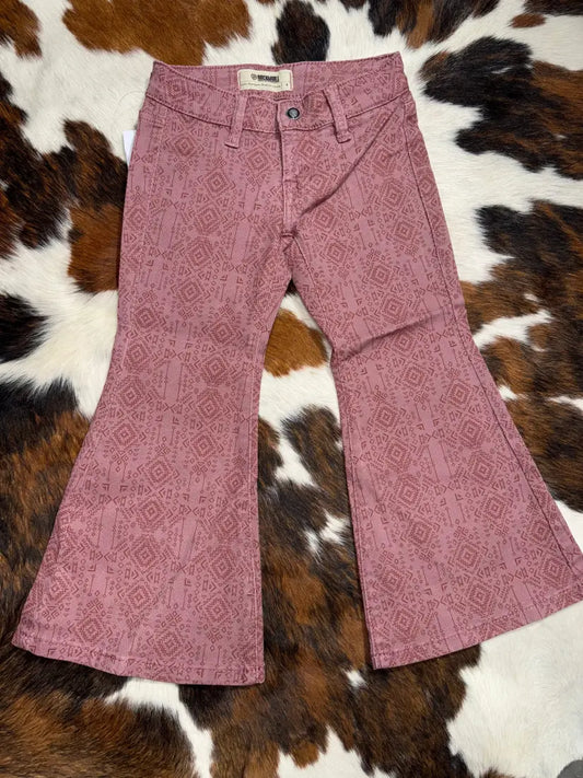 Rock & Roll Girl’s Rose/Mauve Aztec Flair Jean 4 Girl’s Bottoms