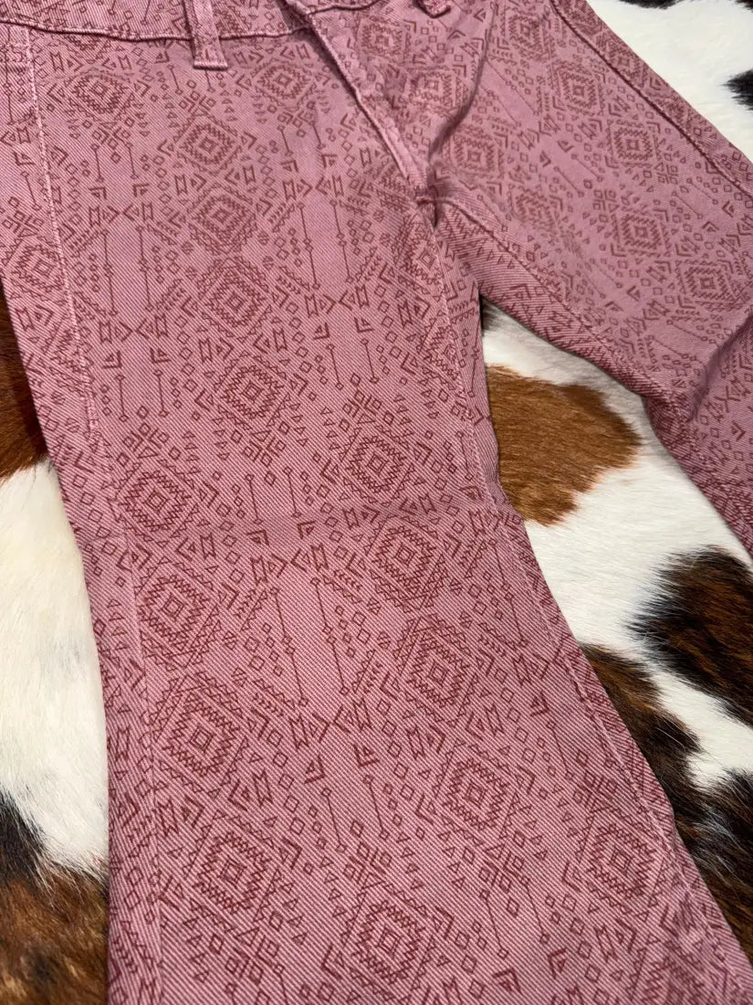 Rock & Roll Girl’s Rose/Mauve Aztec Flair Jean Girl’s Bottoms