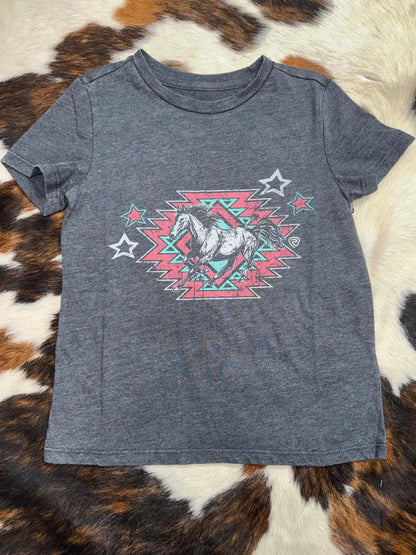 Rock & Roll Girl’s Southwest Horse T-Shirt XSmall Girl’s T-Shirt