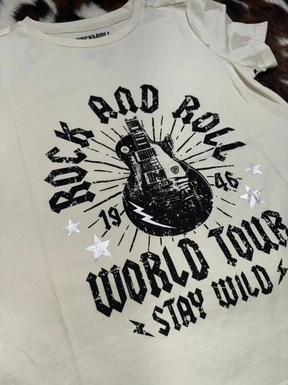 Rock & Roll Girl’s World Tour Star T-Shirt Girl’s T-Shirt